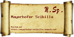 Mayerhofer Szibilla névjegykártya
